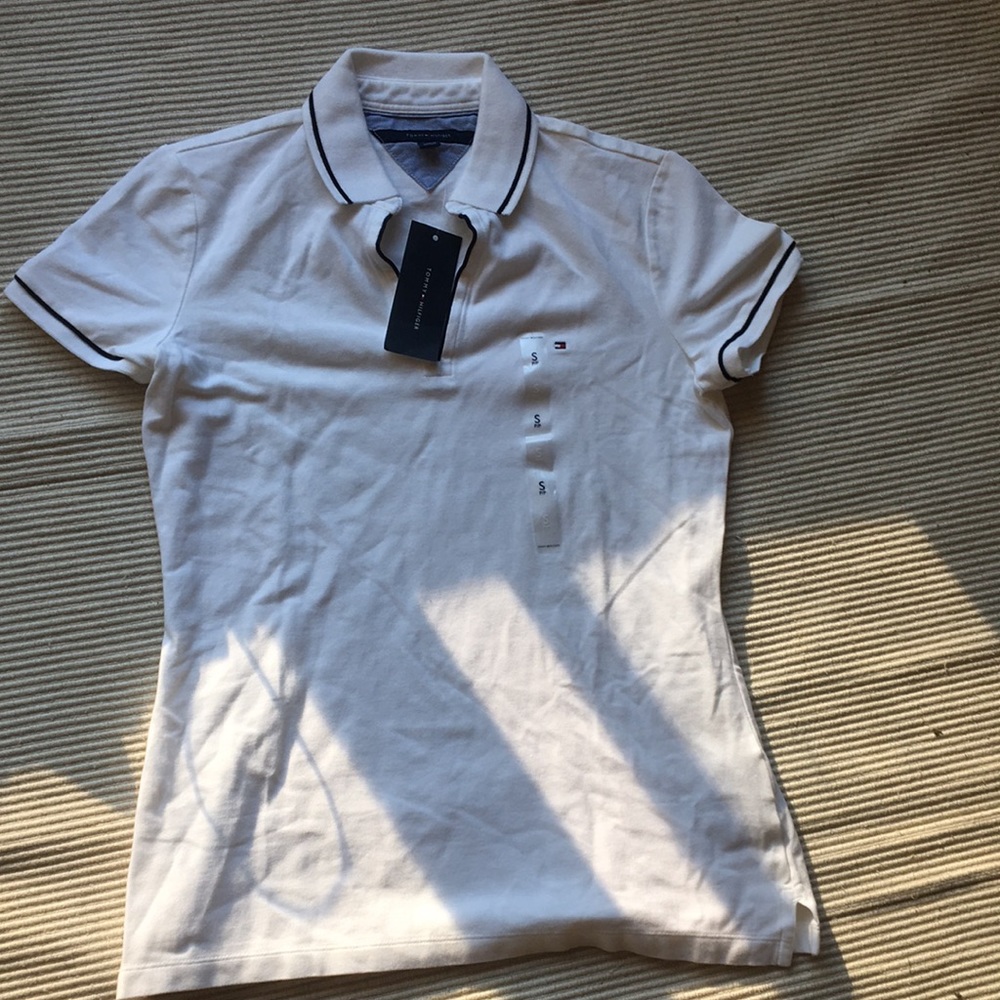 Tommy Hilfiger women polo white shirt size S/P brand new with tag